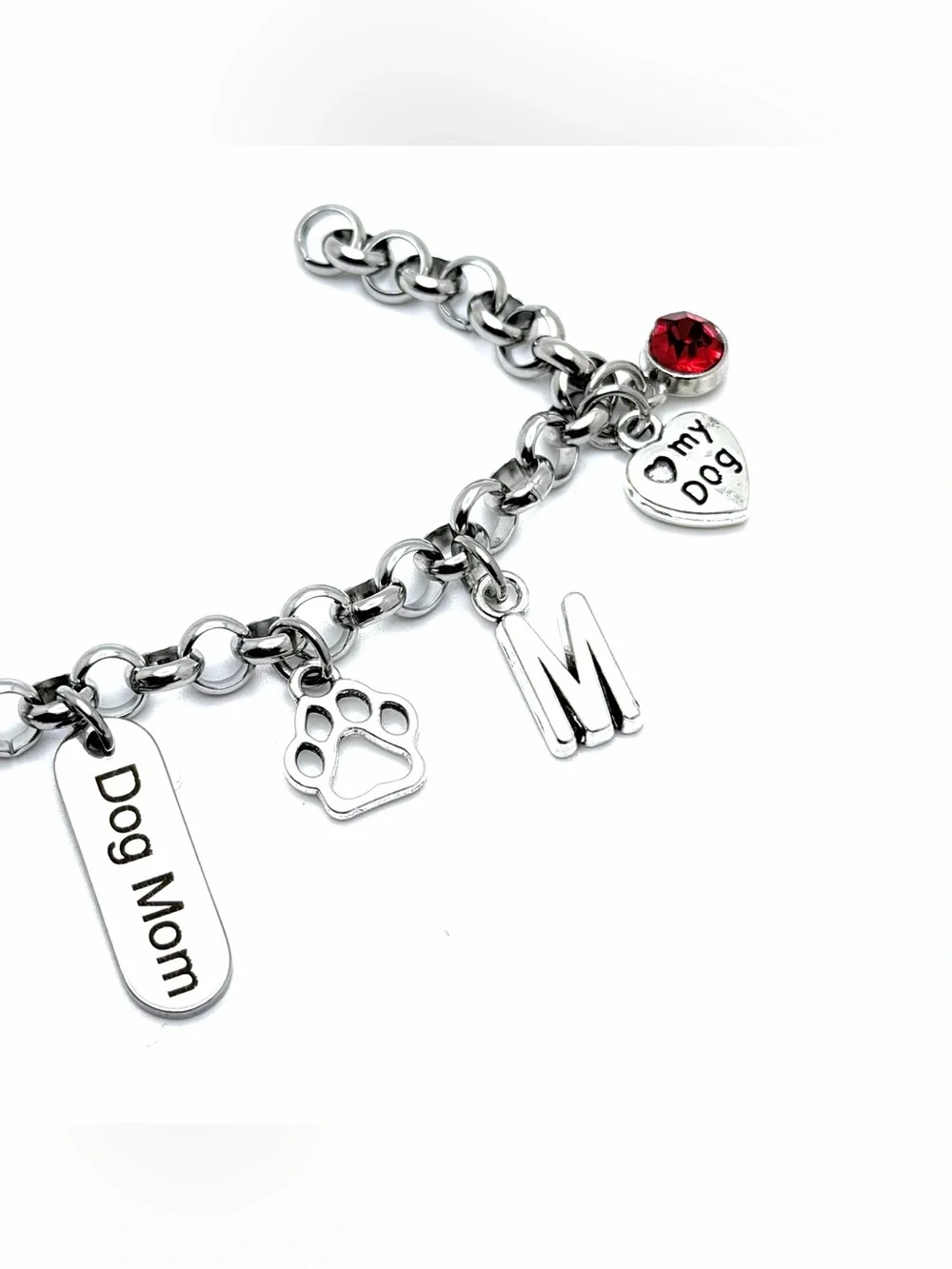 English Bulldog Charm Bracelet Dog Mom Gift British Bulldog Jewelry Personalized